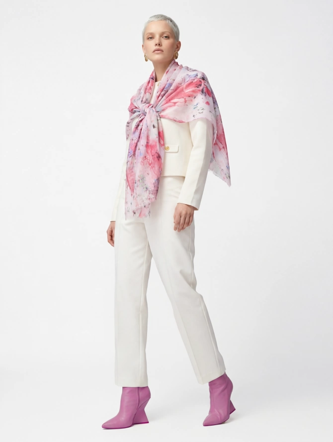 Палантин женский с авторским принтом KSH16-129-6