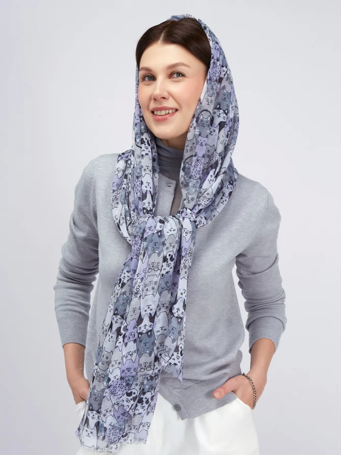 Палантин с принтом «Котики»