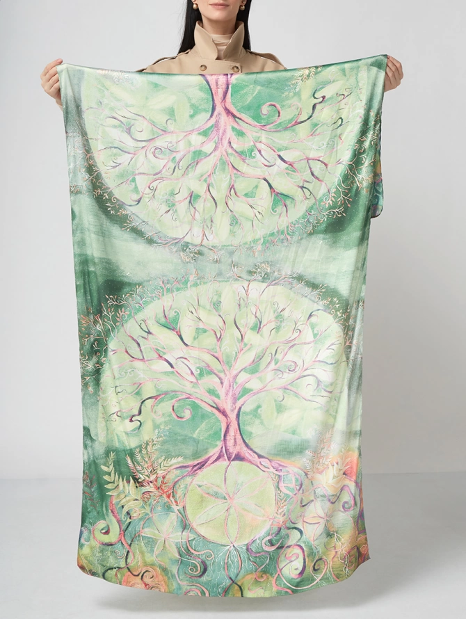 Палантин женский с авторским принтом KSH16-1457-1