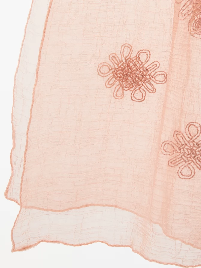 Палантин женский двусторонний с вышивкой арт-деко BB-1352-8