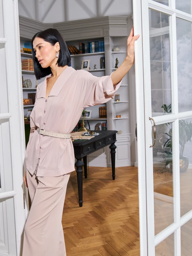 Блузка из шифона OD-809-2 капучино