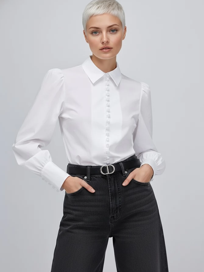 Блузка однотонная