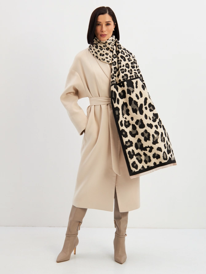 Палантин женский с леопардовым принтом