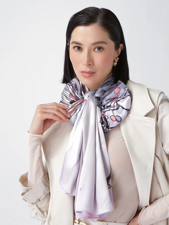 Палантин женский с акварельным принтом