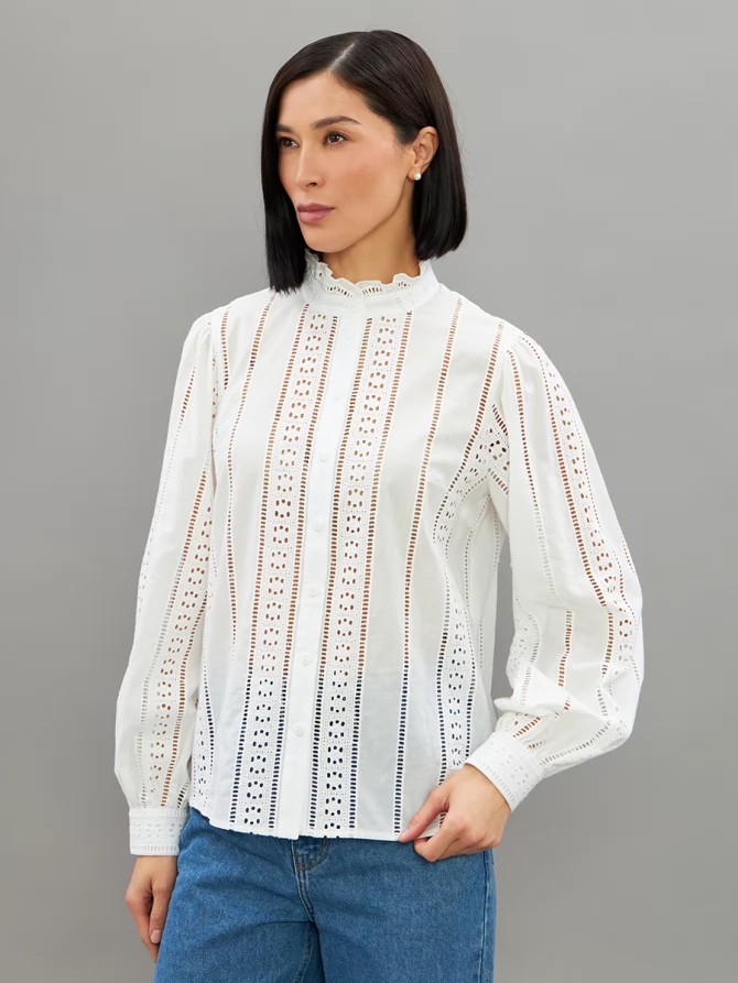 Блузка из шитья OD-919-1 белый