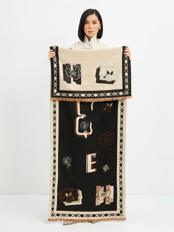 Палантин женский с двусторонним узором RH10-01452-10