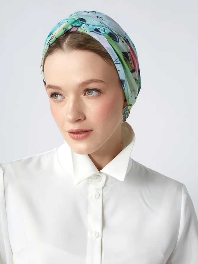 Палантин женский с принтом "Котики"