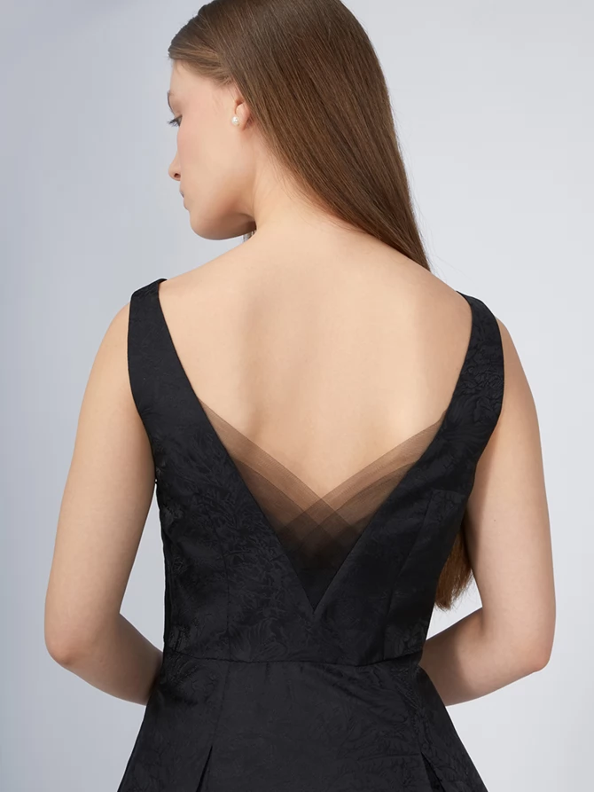 Платье из жаккарда OD-939-2 черный