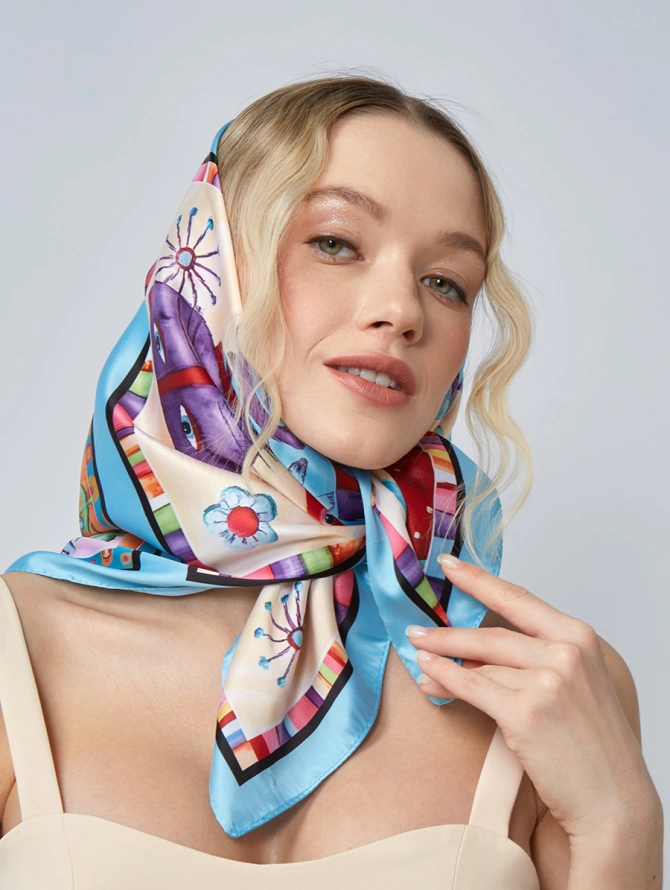 Платок женский с авторским принтом KSH16-614-2