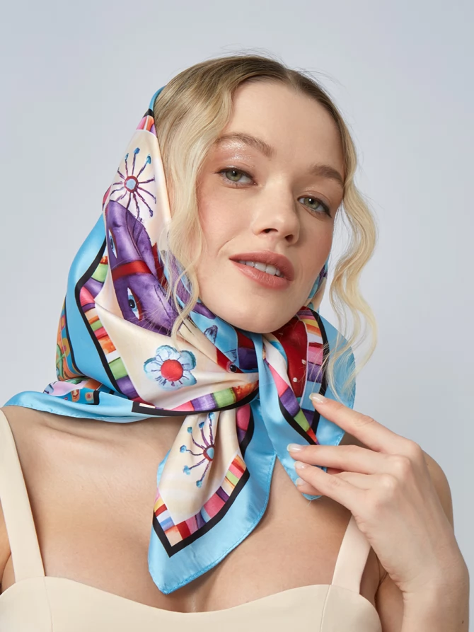 Платок женский с авторским принтом KSH16-614-2