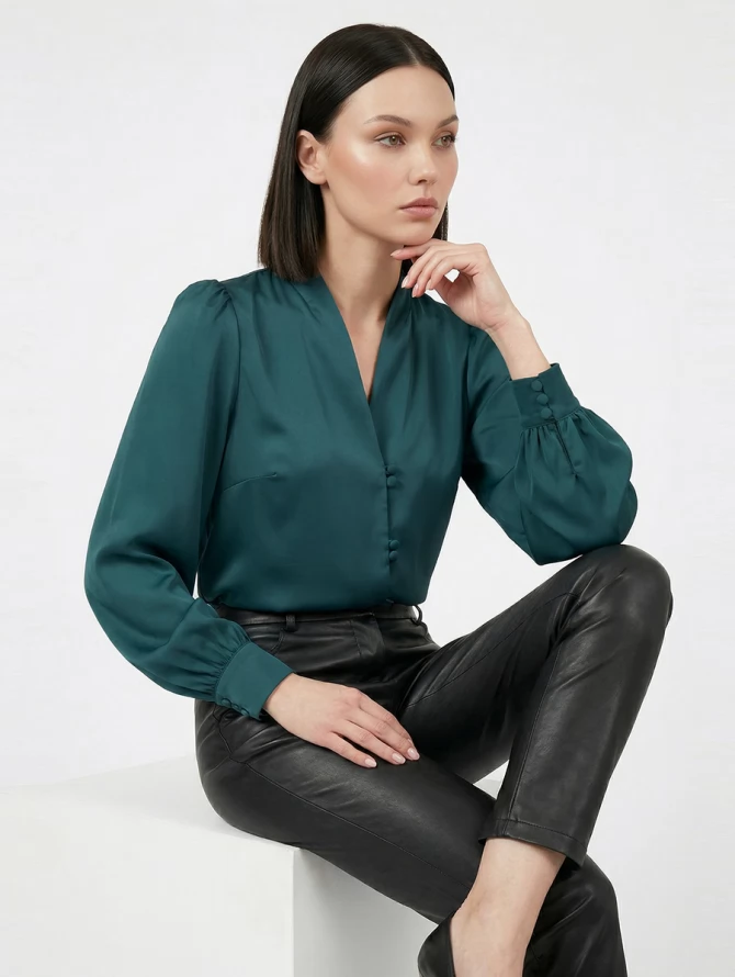 Блузка OD-735-18 бутылочный