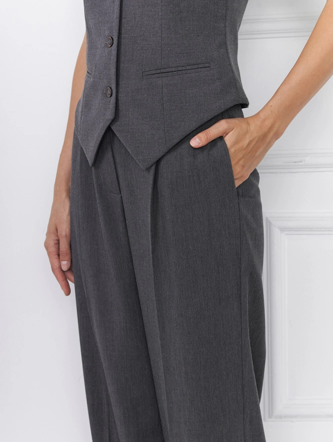 Брюки костюмные прямые серые OD-825-3