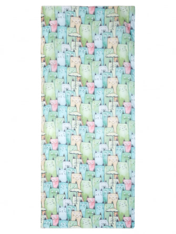 Палантин женский с принтом "Котики"