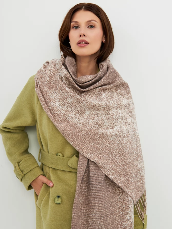 Палантин женский двусторонний с градиентным эффектом