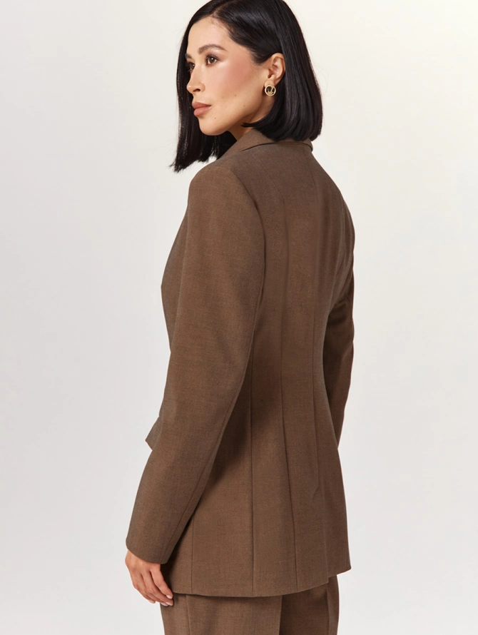 Жакет приталенный костюмка OD-821-3 коричневый