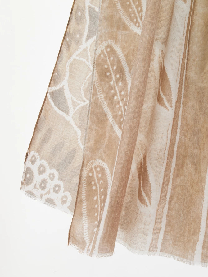 Палантин женский двусторонний с арт-деко принтом