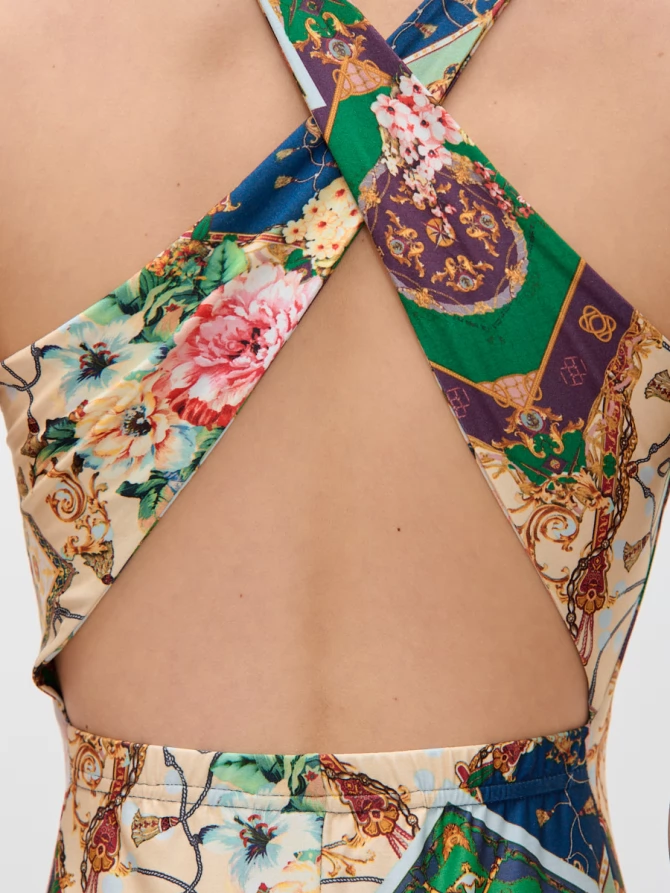 Платье с принтом масло