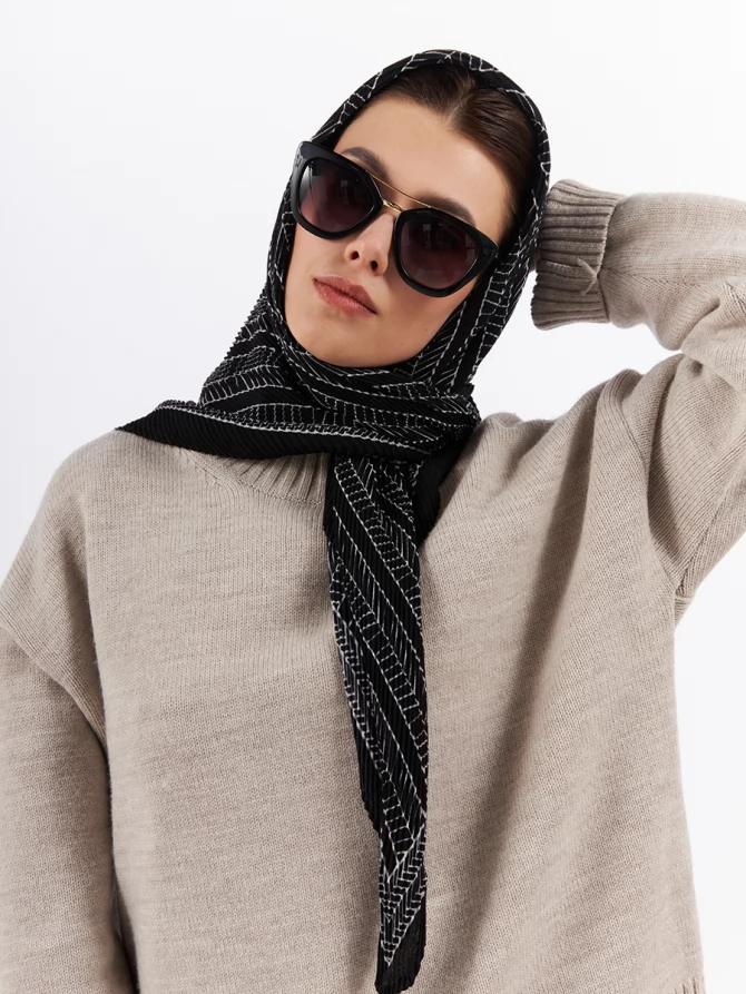 Платок женский с геометрическим принтом SPR-851-4