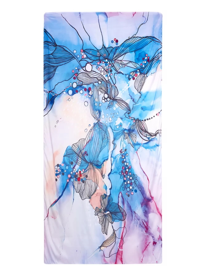 Палантин женский с авторским акварельным рисунком
