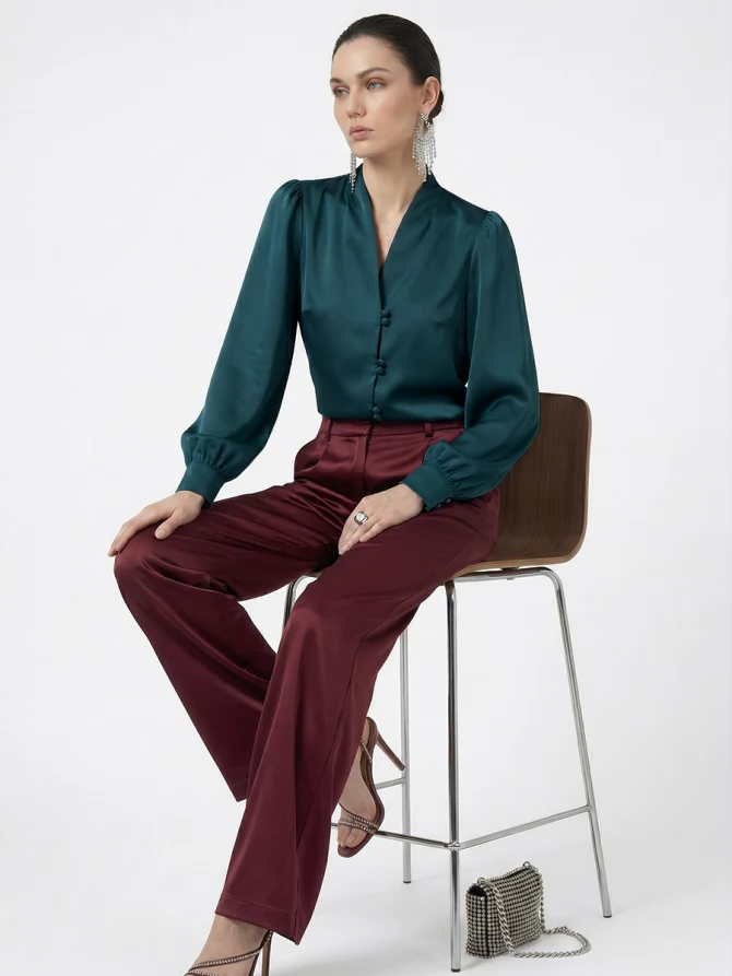 Блузка OD-735-18 бутылочный