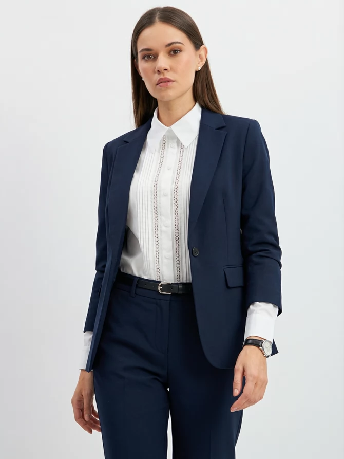 Блузка из хлопка со складками и кружевом OD-972-1 белый