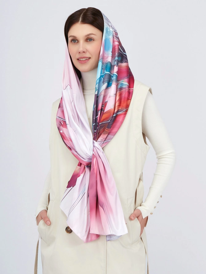 Палантин женский с авторским абстрактным принтом