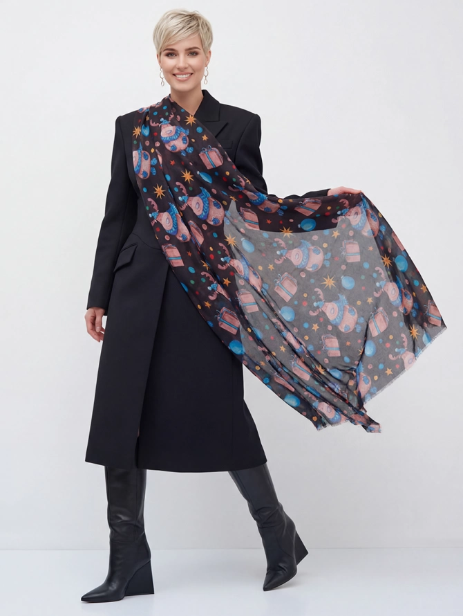 Платок с авторским принтом KSH8-175-7