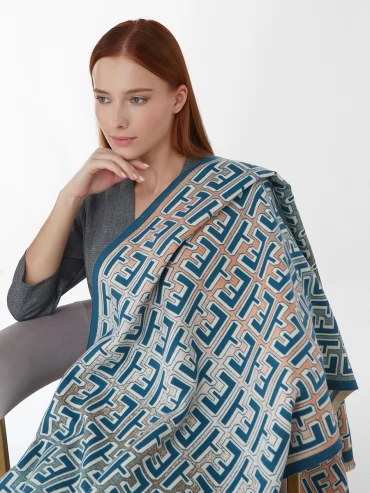 Палантин женский с двусторонним геометрическим принтом