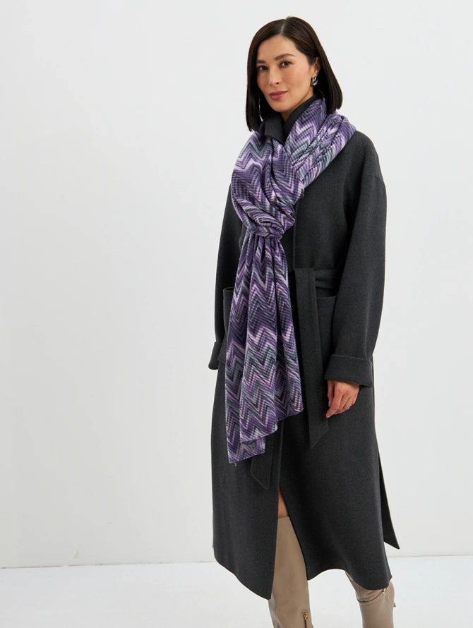 Палантин двусторонний с графическим зигзагом