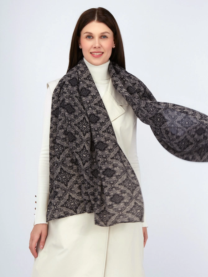 Женский палантин с жатым узором SPR-1152-3