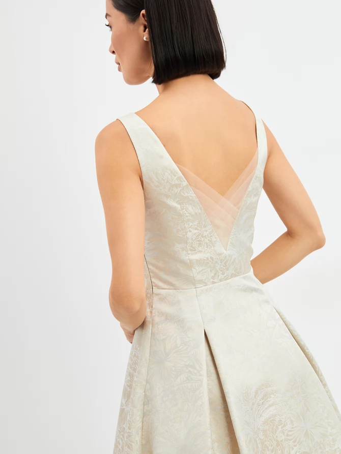 Платье из жаккарда + юбка из фатина OD-939-3 серо-голубой