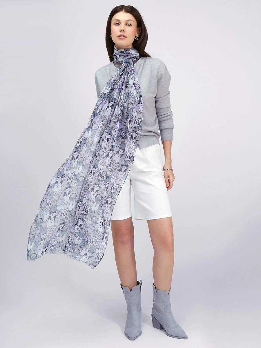 Палантин с принтом «Котики»