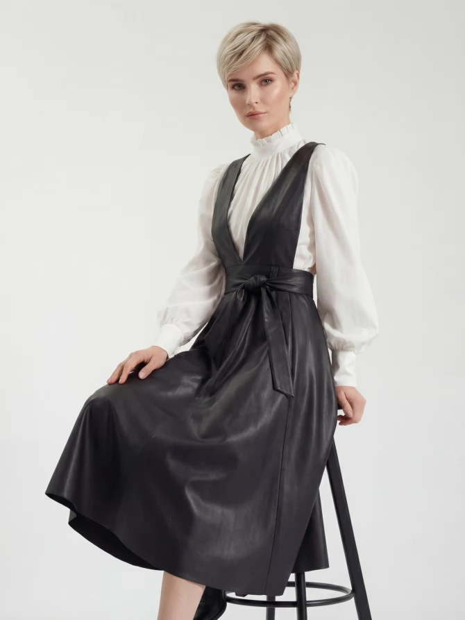 Сарафан из эко-кожи