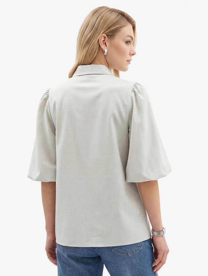 Блузка из костюмной ткани OD-1035-1 светло-серый