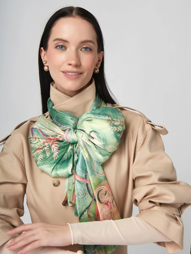 Палантин женский с авторским принтом KSH16-1457-1