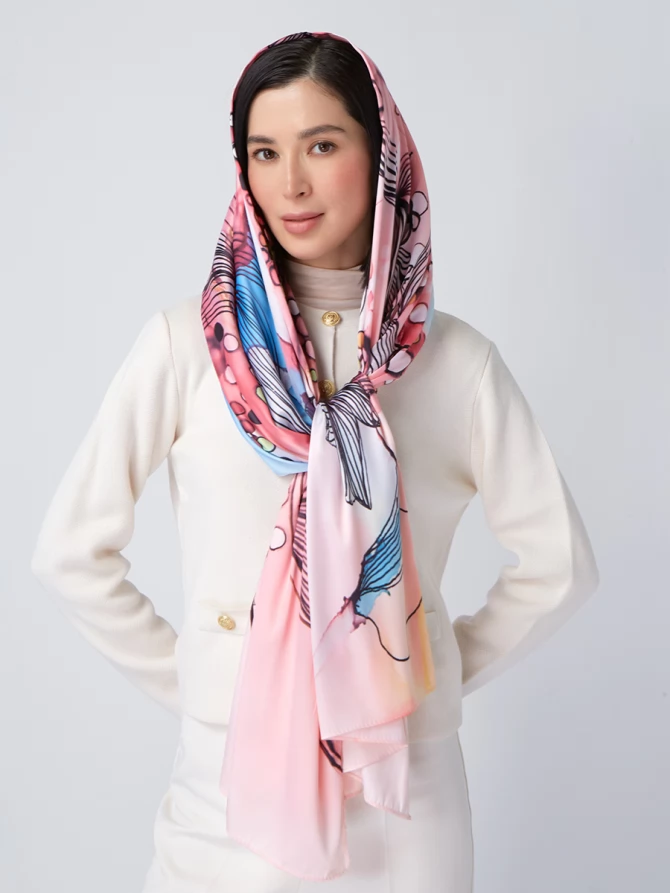 Палантин с абстрактным цветочным принтом