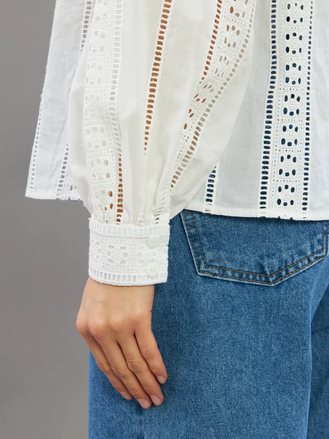 Блузка из шитья OD-919-1 белый