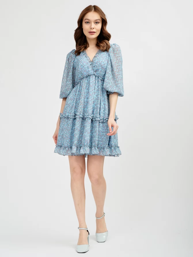 Платье из шифона с рюшами