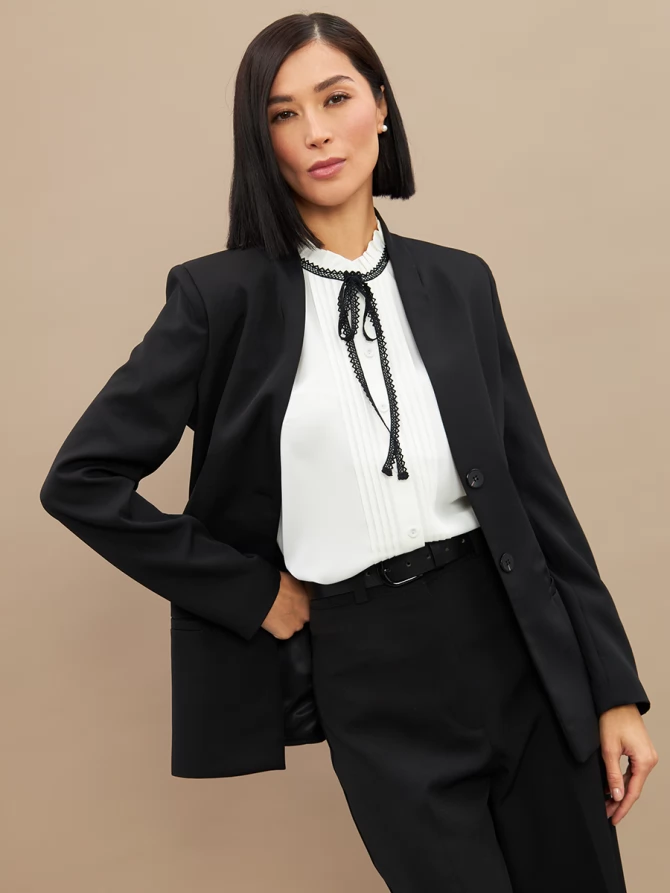 Жакет без воротника OD-876-1 черный