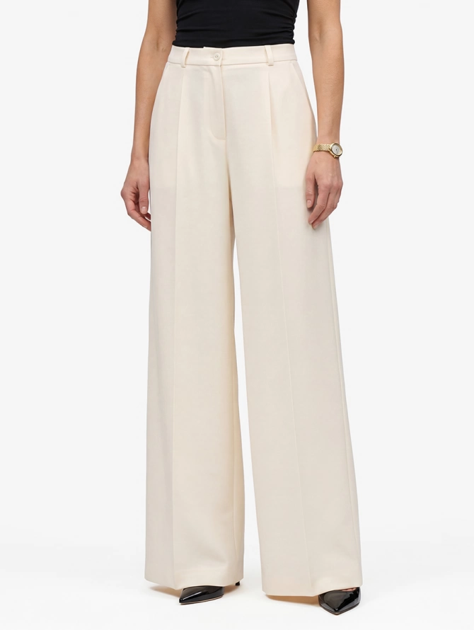 Брюки из костюмной ткани OD-1036-1 молочный