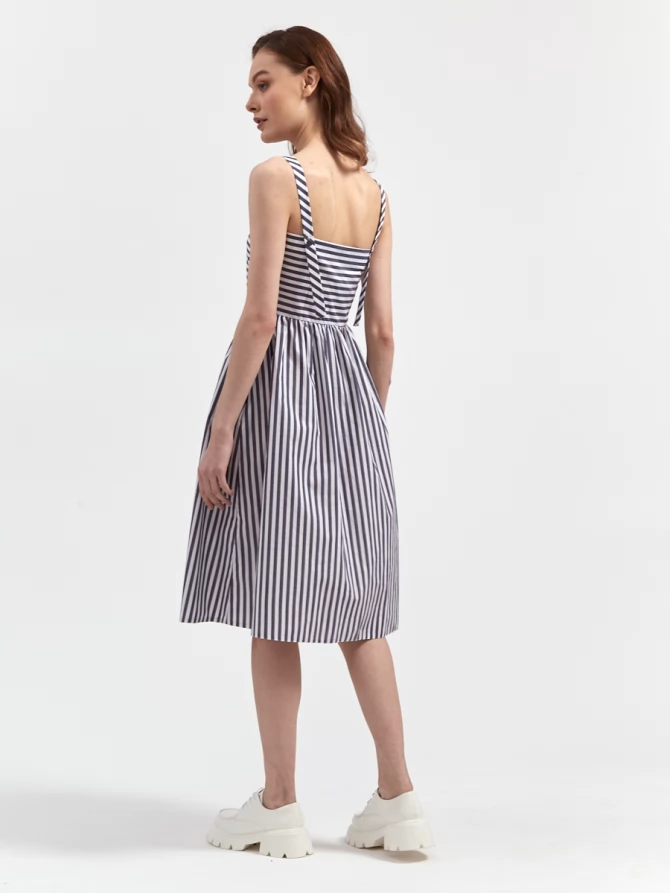 Платье-сарафан из хлопка в полоску