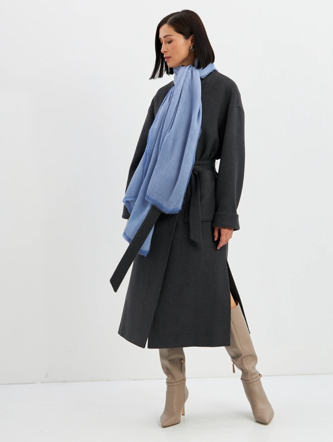 Палантин женский в небесно-голубом цвете