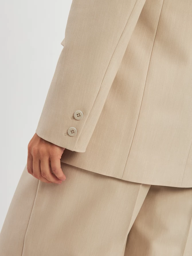 Жакет двубортный на подкладке OD-980-1 бежевый