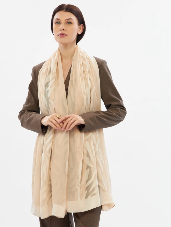 Палантин женский двусторонний с абстрактным принтом