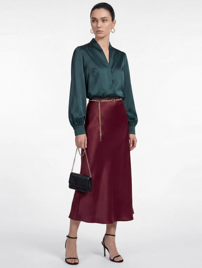 Блузка OD-735-18 бутылочный