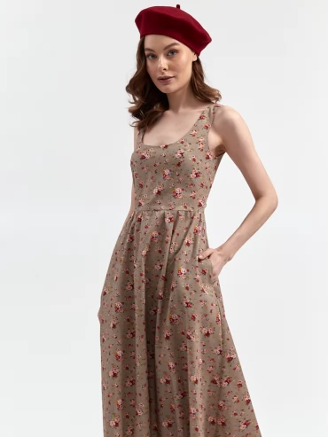 Платье макси с цветочным принтом