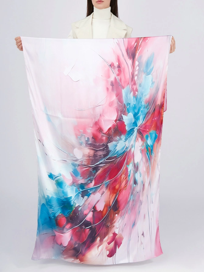 Палантин женский с авторским абстрактным принтом