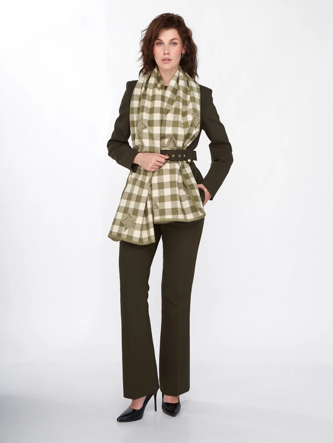 Палантин в клетку со звездами