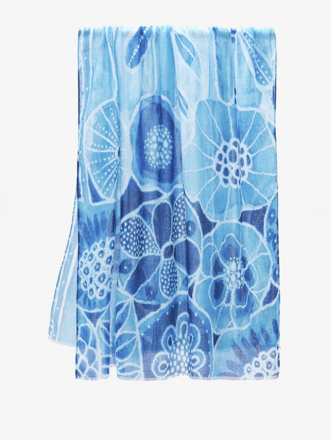 Палантин женский двусторонний с рисунком арт-деко