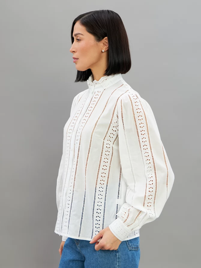 Блузка из шитья OD-919-1 белый